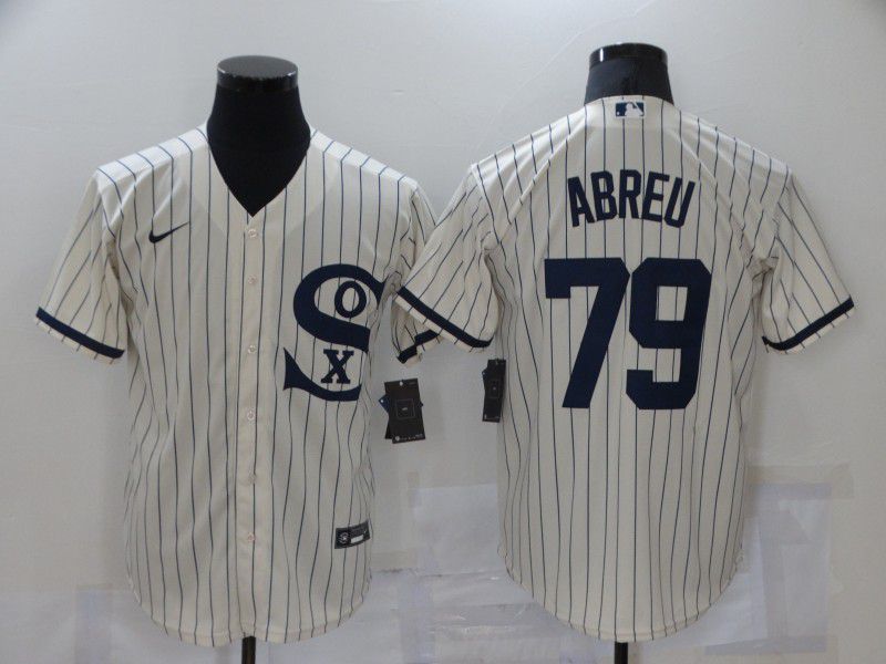 Men Chicago White Sox #79 Abreu Cream stripe Dream version Game Nike 2021 MLB Jerseys->chicago white sox->MLB Jersey